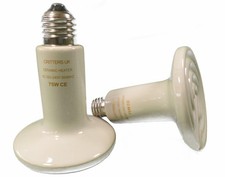 2 Pack Ceramic Heat Bulb Heat Lamp 75 Watt  Ceramic Heat Emitter Reptile