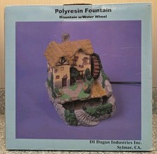 Polyresin Fountain Mountain With Water Wheel 9.6×9.6×6.9" F085 DI Dagan Indust.