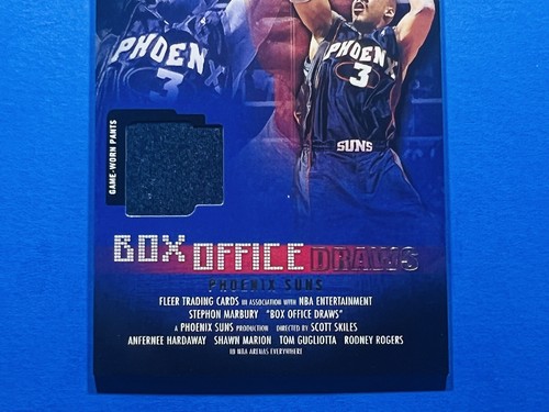 2001-02 Fleer E-X Stephon Marbury Suns Box Office Draws Game Worn Pants Card - Picture 3 of 4