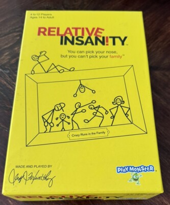 Relative Insanity Party Card Game - 100% Complete - Play Monster 