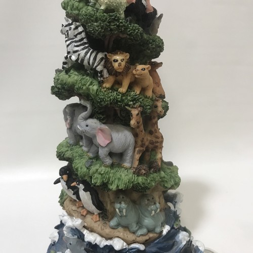 15" Noah's Ark Tower Lights Up Missing Music Box Resin - Picture 5 of 10