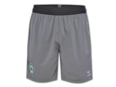 Hummel Werder Bremen Training Shorts 24/25 - Graue SVW Sporthose Größe L