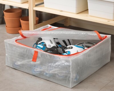 IKEA PARKLA Storage Bag Zip Closure Folds Flat Durable 71 Litre 55x49x19cm 