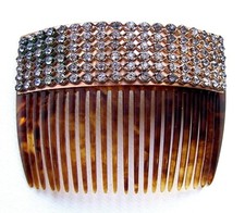 Victorian hair comb set with rhinestones - NO US IMPORT FEES