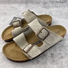 Birkenstock Arizona Taupe Suede Leather Soft Footbed Sandals-Select Size