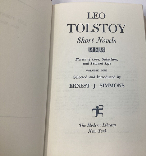 Short Novels Vol 1 by Leo Tolstoy 1965 1st Modern Library Edition - Picture 7 of 8
