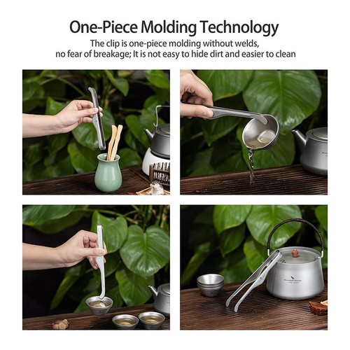 Pinza de cocina multiusos con clip de té de titanio de 17 cm para comida buffet ensalada filete barbacoa - Imagen 6 de 6