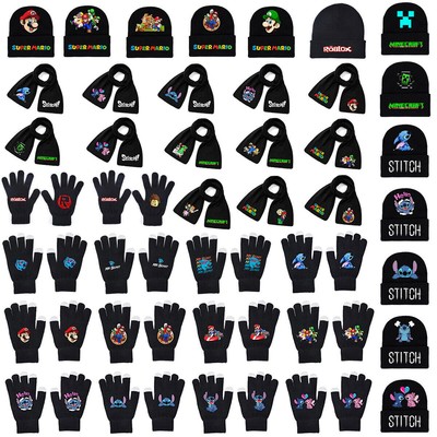 Damen Herren Kinder Jungen Mädchen Beanie Mütze / Handschuhe / Schal Freizeit.