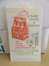 1940's COCA-COLA BAG "TAKE ALONG A CARTON"