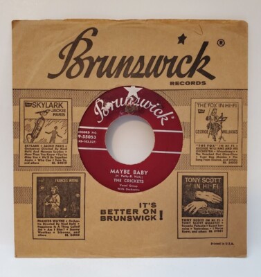 Crickets MAYBE BABY / TELL ME HOW (BUDDY HOLLY 45) #55053 PLAYS VG++