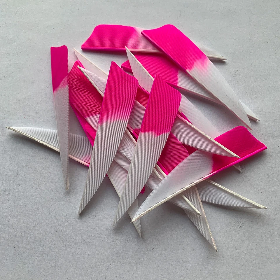 50 PCS 3INCH Shield Pink Archery Fletches Natural Turkey Feather Fletching RW - Image 4 of 4