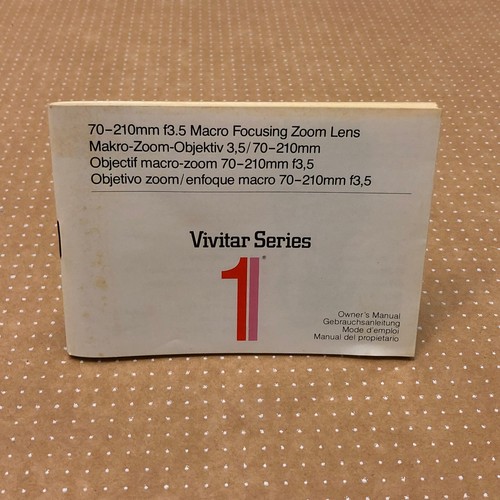 Vivitar Serie 1 70-210 mm f3,5 Makrofokus Zoom Objektiv Bedienungsanleitung 1978