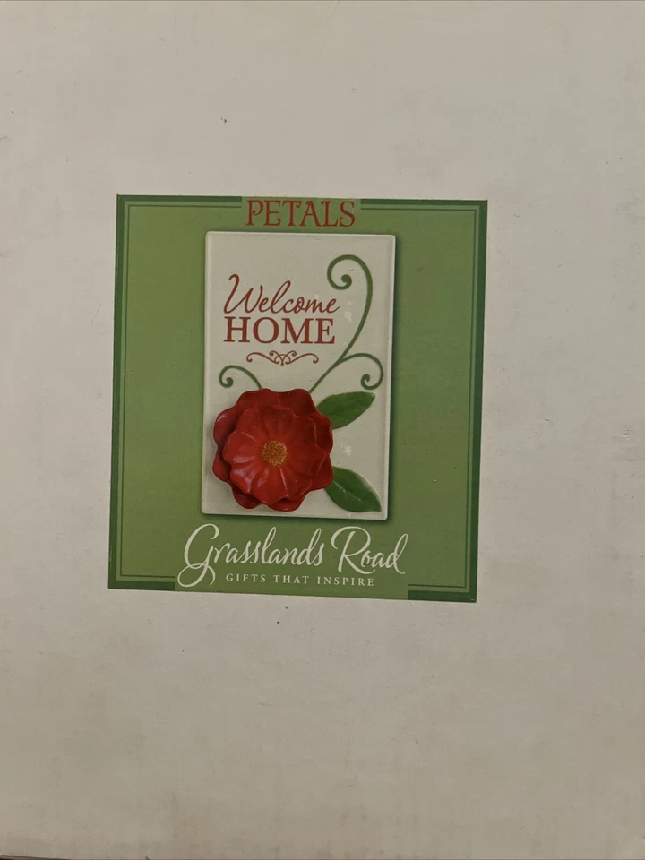 NUEVO Letrero de bienvenida a casa de pastizales carretera flor de amapola placa de cerámica decoración de pared CAJA Foto 2 de 4