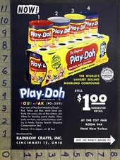 1958 PLAY-DOH MODEL DOUGH CLAY RAINBOW CRAFT KANGAROO CINCINNATI TOY AD 32951