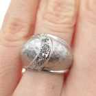ESPO JOSEPH ESPOSITO 925 Sterling Silver Vintage Rhinestone Dome Ring Size 5.5
