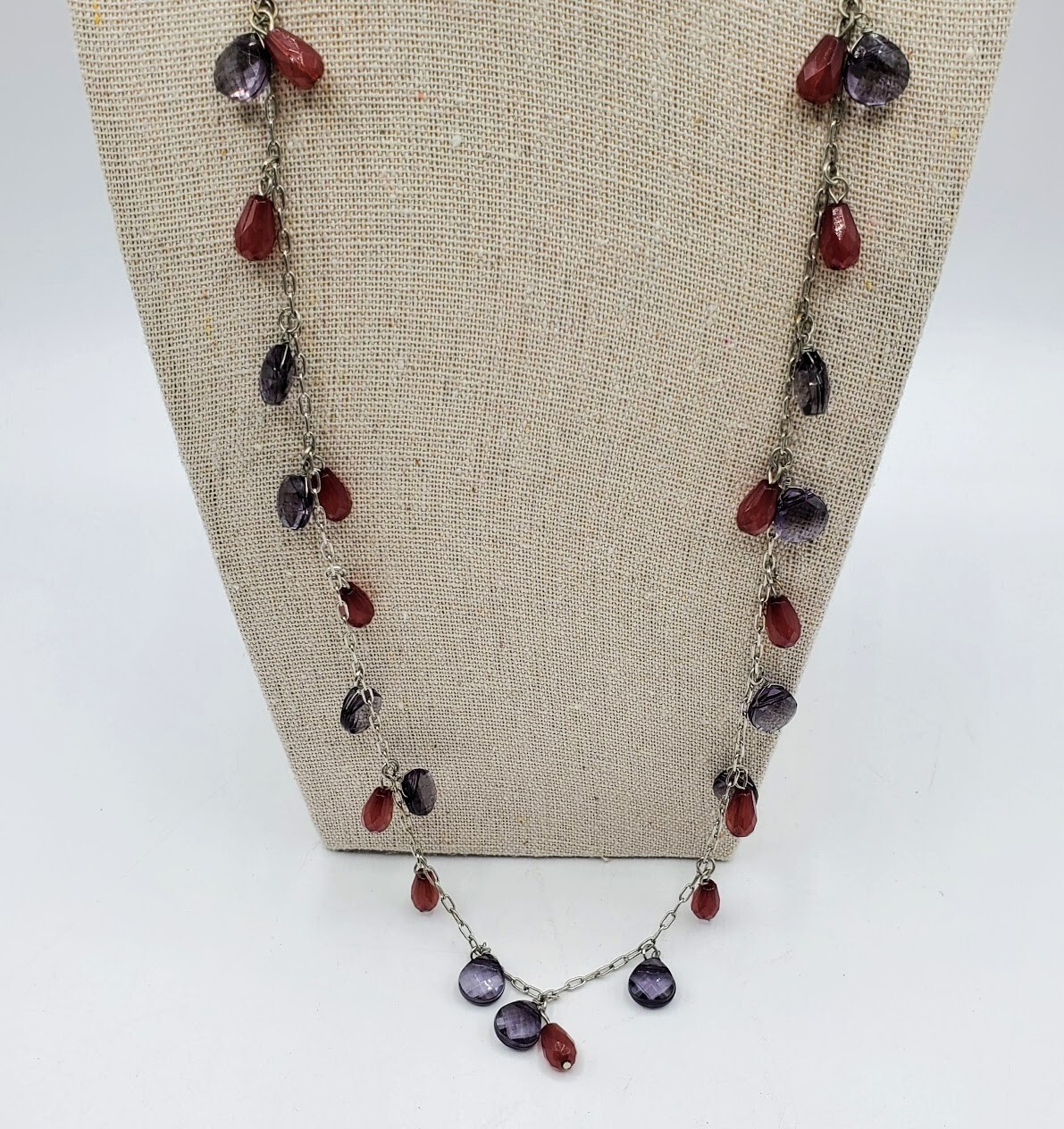 Signed BR Banana Republic Statement Necklace Maro… - image 3