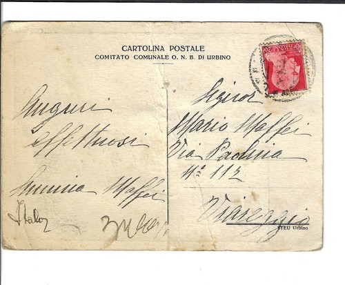 Italian Military Fascismo Postcard Annox Comitato Comunale O N B Di Urbino RARE - Picture 2 of 2
