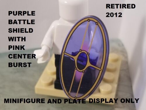 LEGO Minifigure Trans Clear Purple Shield w/ Pink Burst Battle Weapon Star Wars - Afbeelding 1 van 1