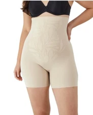 Maidenform Flexees Shapewear Womens Size Large Nude High Waist Thigh Slimmer