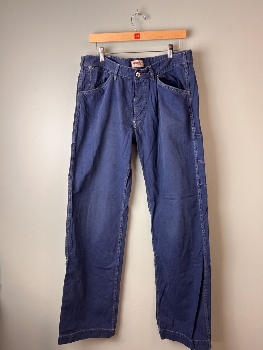 Masons MJ 74 Button Fly Buckleback Pants European Workwear Blue 52 Italy Pockets Masons MJ 74 Button Fly Buckleback Pants European Workwear Blue 52 Italy Pockets