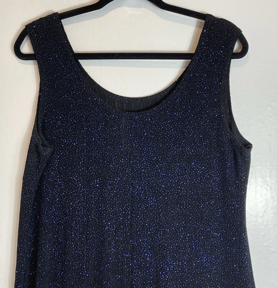 Vintage Onyx Nite Whimsigoth Shimmer Gown Sz 16 Black Blue Glitter Fairy Grunge - Image 4 of 4