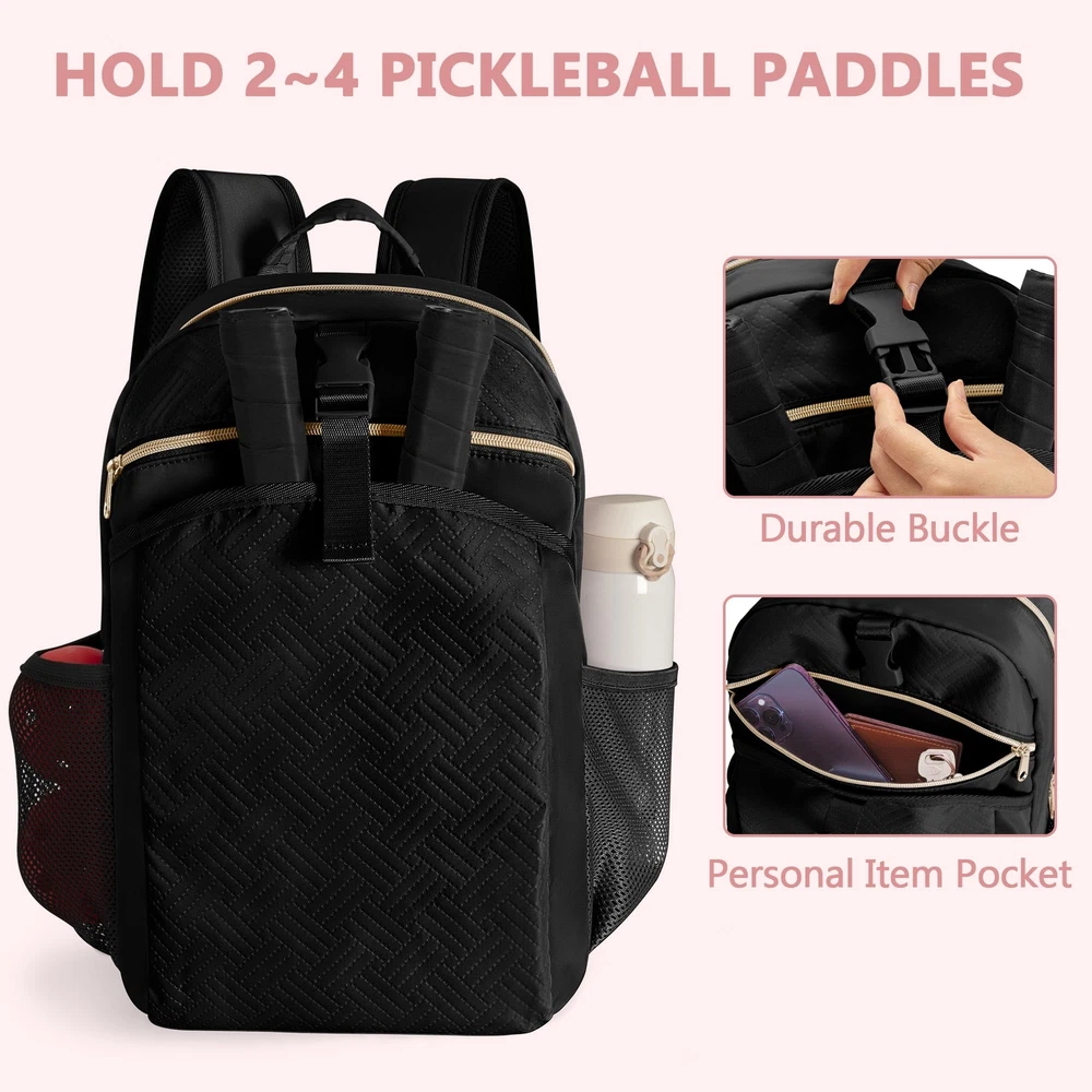 Pickleball Bag Backpack for Women Holds 4 Paddles Large Pickle Ball Bag Pickl...