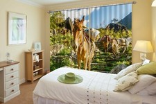 3D Donkey Forest ZHUA049 Animal Blockout Photo Curtain Fabric Window Zoe