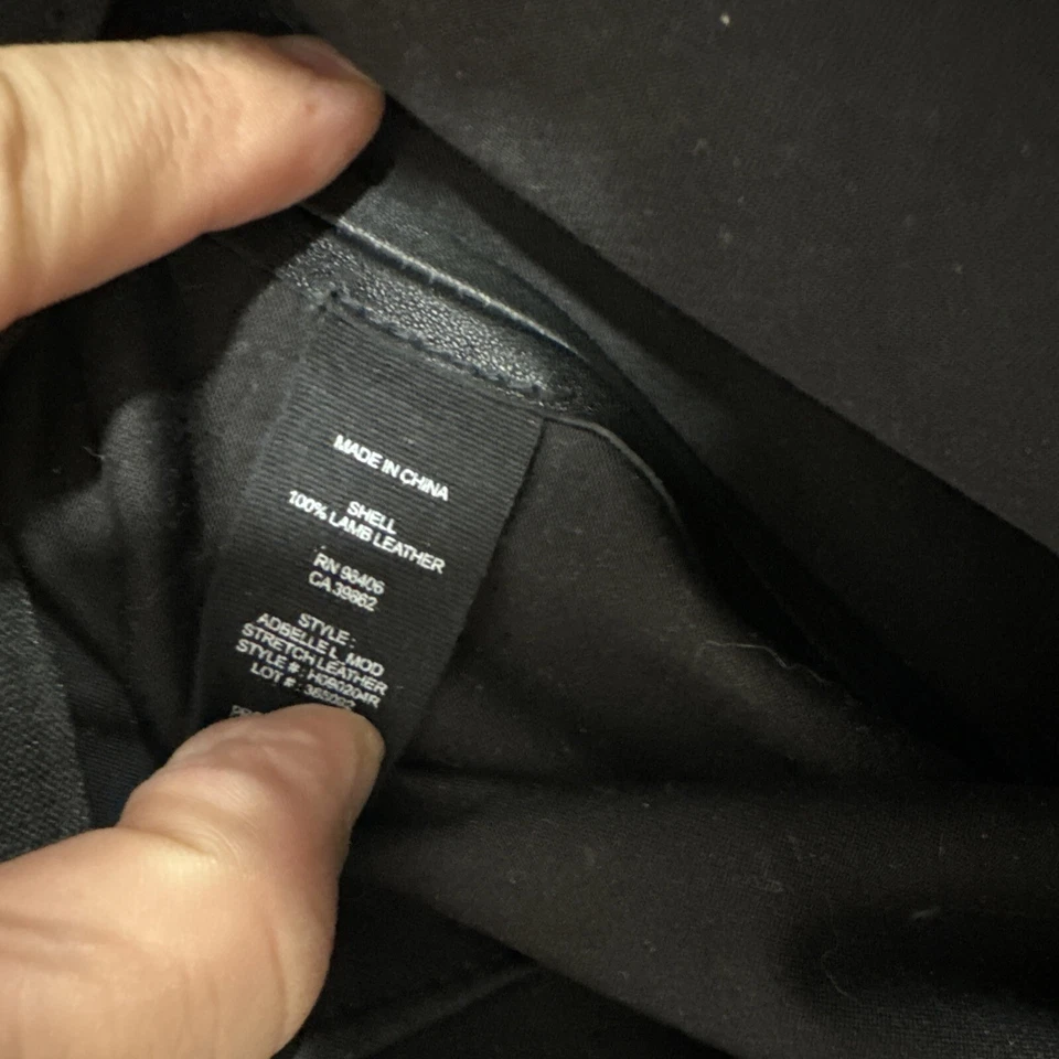 Pantalones Leggings Theory Adbelle Cuero Cordero Elastizados Negros $995 - Talla 6 Foto 4 de 4