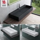 Waschbecken mineralguss Aufsatzwaschbecken inkl. Ablaufgarnitur 1/2 Armaturloch