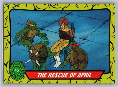 TMNT (1989) TOPPS Card: #45 The Rescue OfApril - Teenage Mutant Ninja Turtles