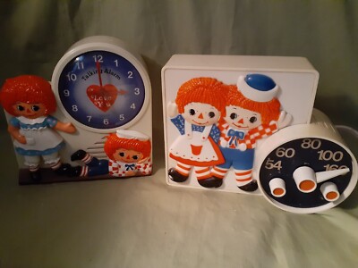 Working Raggedy Ann Andy Wind-Up Talking Alarm Clock, A.M Radio
