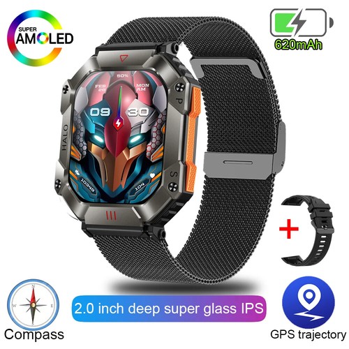 Men's Smart Watch Compass Track Weather AI Voice 120+Sports Modes SmartWatches - Picture 30 of 33