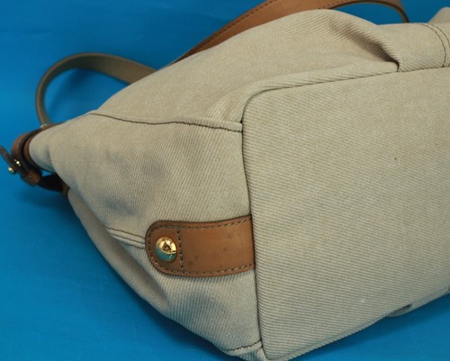 Burberry London Blue Label Beige Canvas Leather Shoulder Bag Hand Bag Japan - Picture 11 of 20