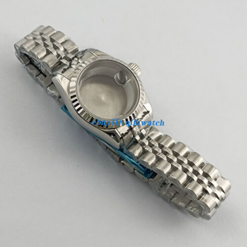 26mm silver woman watch dial hands case sapphire glass fit NH05 NH06 movement - Picture 2 of 14