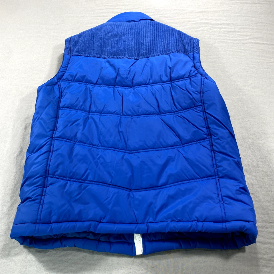 Chaleco acolchado D-Struct Project para hombre XL azul blanco cremallera completa nailon ciudad hip hop Foto 2 de 4