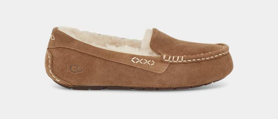 Women UGG Ansley Slipper Wide 1106878W Chestnut Suede 100% Authentic Brand New - Image 2 of 4
