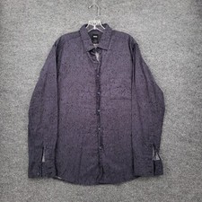 Hugo Boss Button Up Shirt Mens L Large Purple Regular Fit Long Sleeve Collared