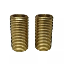 2 Pieces 1/2” BSP Male 40mm Length Brass Thread Connector Adapter Fitting