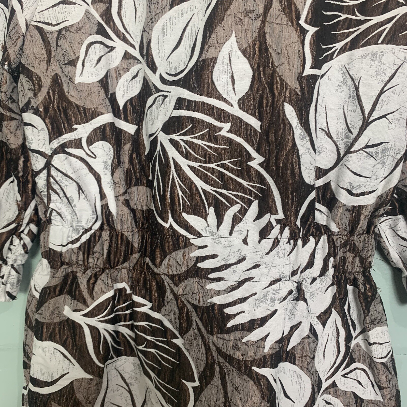 St John Leaf Print Short Sleeve Light Weight Jack… - image 13