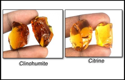 120 Karat 4 Stück Natürlich Citrin & Orange Clinohumite Edelstein Rau Menge