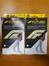 2 PK: Futuro Knee Length Moderate Compression Stockings 18mm White XL AB-2478 