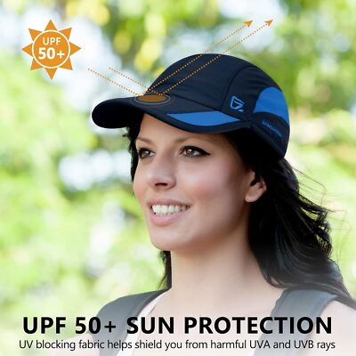 GADIEMKENSD Quick Dry Sports Hat - Lightweight Breathable Run Cap With UPF 50+ Sun Protection (Navy) - View #2