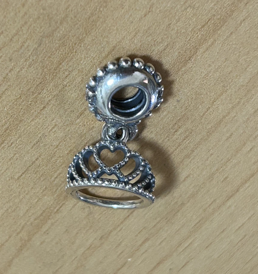 PANDORA Charms Armband Charm 925 Sterling Silber  Hängenden Krone . (P000)