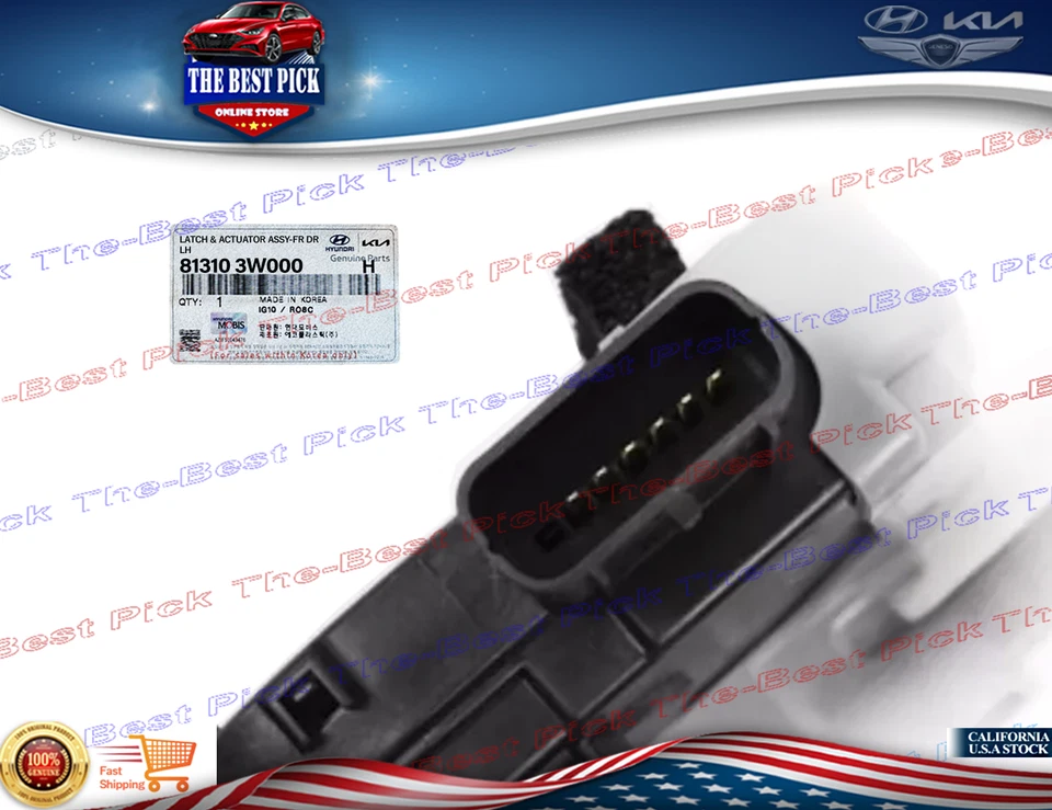 ⭐GENUINO⭐ Actuador Cerradura Puerta DELANTERO IZQUIERDO CONDUCTOR Para 11-16 Kia Sportage 813103W000 Foto 3 de 3