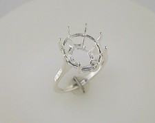  14x12 - 20x15 mm 8 Prong Deep Oval Ring Setting Sterling Silver