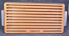 Calphalon Wood Bread Cutting Charcuterie Board with Cast Aluminum Crumb Tray