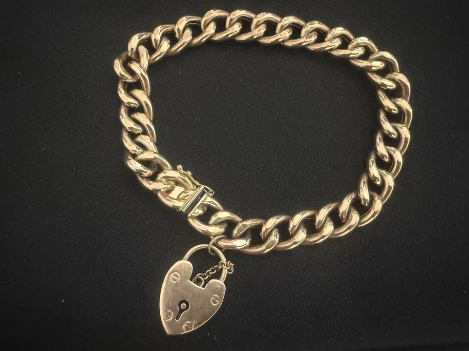 ARMBAND GOLD 16,81 g GOLDARMBAND 333 PANZERARMAND VIKTORIANISCHES HERZ 9 CT#