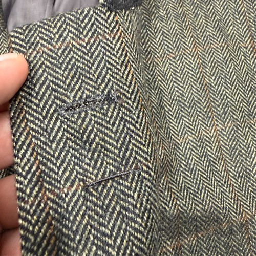 Oxxford Clothes 100% Crown Cashmere Blazer Herringbone Sport Coat Brown USA 44R - Picture 7 of 12