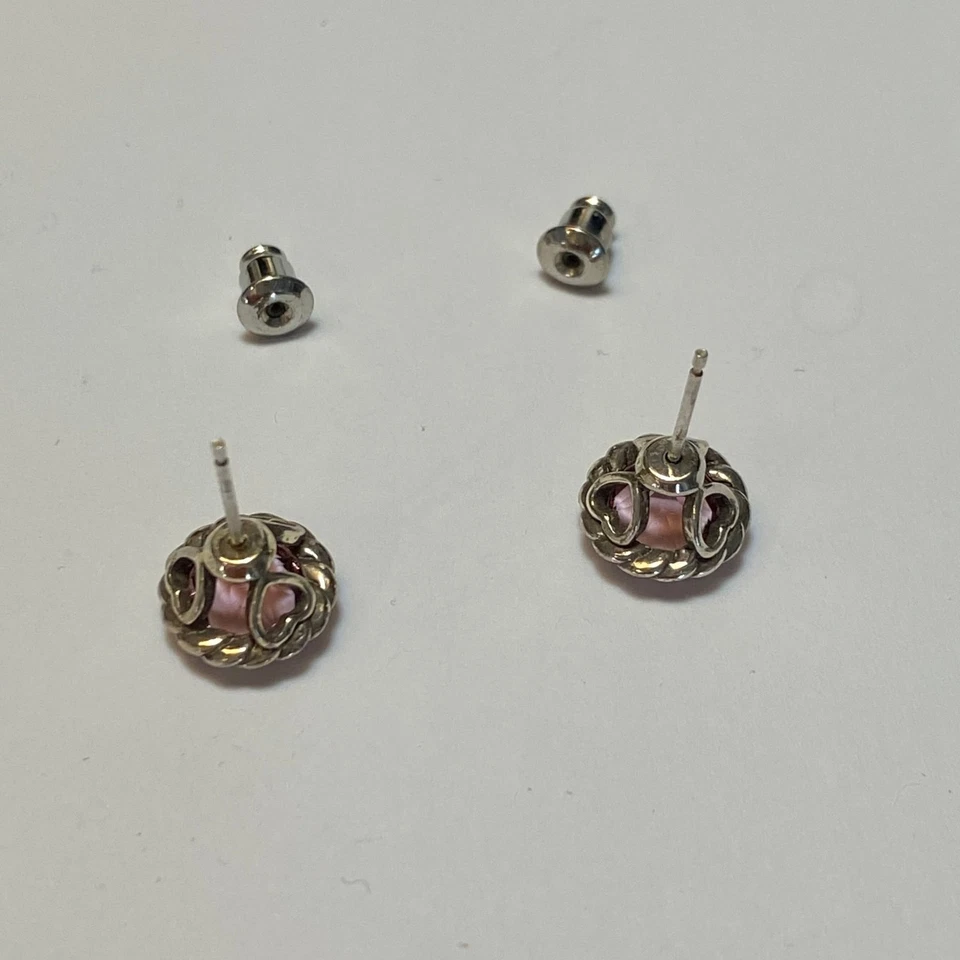 Brighton Pink Crystal Iris Stud Earrings - Image 4 of 4