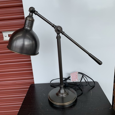 #ad Pottery Barn Cole Task Table Lamp Dimmable Industrial Architects Articulating $150.00